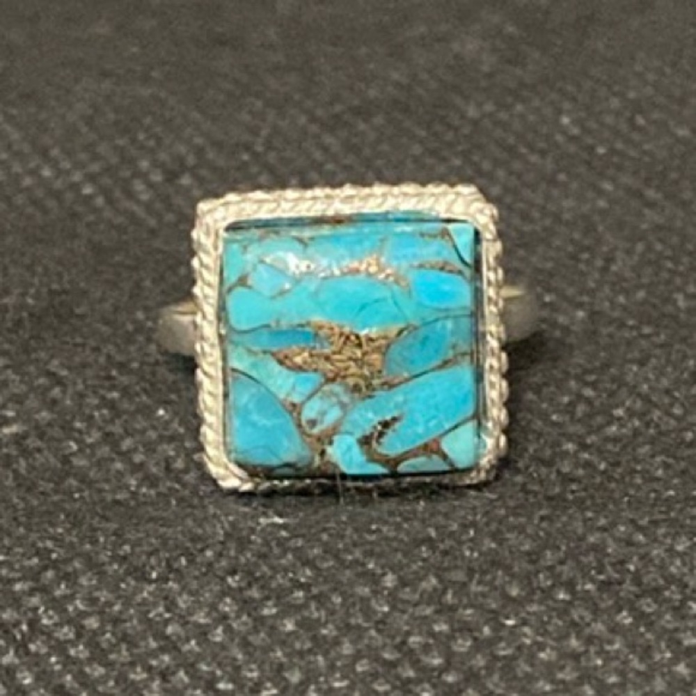 Source Unknown Turquoise And Silver Ring - image 4